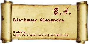 Bierbauer Alexandra névjegykártya